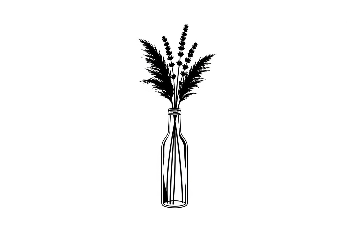 Pampas Grass Bottle Vase Bundle, an Illustration by Gaye Art (Photo 23 of 31)