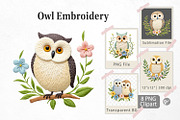 Owl Embroidery Clipart, a Graphic by Artnoy (Thumbnail 1 of 5)