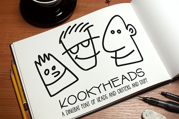 Kookyheads - a dingbat doodle font! preview 8