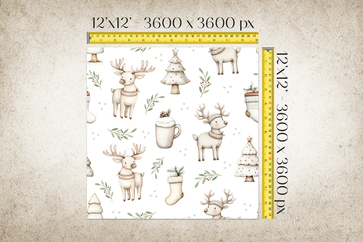 Christmas Reindeer seamless pattern, a Pattern Graphic by Kreeya Art Shop (Photo 11 of 15)