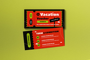 Travel Agency Vacation Voucher, a Card Template by graphicook