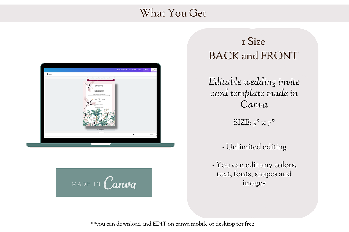 Tropical Wedding Invite -T1, an Invitation Template by YeeqsWedding (Photo 2 of 5)