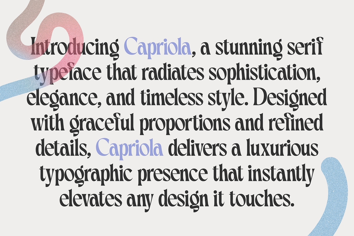 Capriola - Sophisticated Typeface, a Serif Font by HipFonts (Photo 3 of 15)