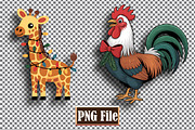 Christmas Animal Sublomation Bundle, an Animal Illustration by protabsorkar11 (Thumbnail 4 of 9)