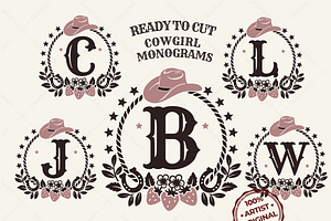 Coastal Cowgirl Monogram SVG Bundle, a Graphic by TanchaArt