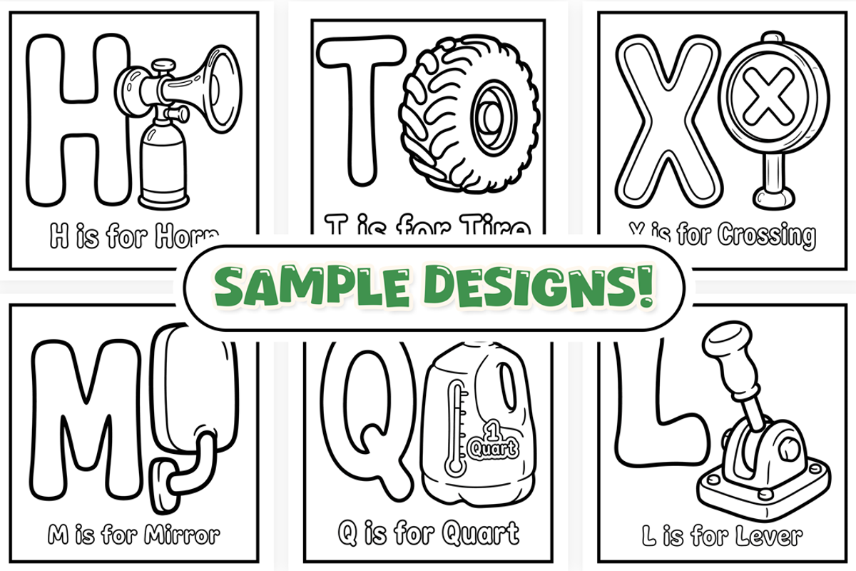 Garbage Truck ABC Coloring Book, an Education Illustration by Craftsbeefy (Photo 3 of 4)