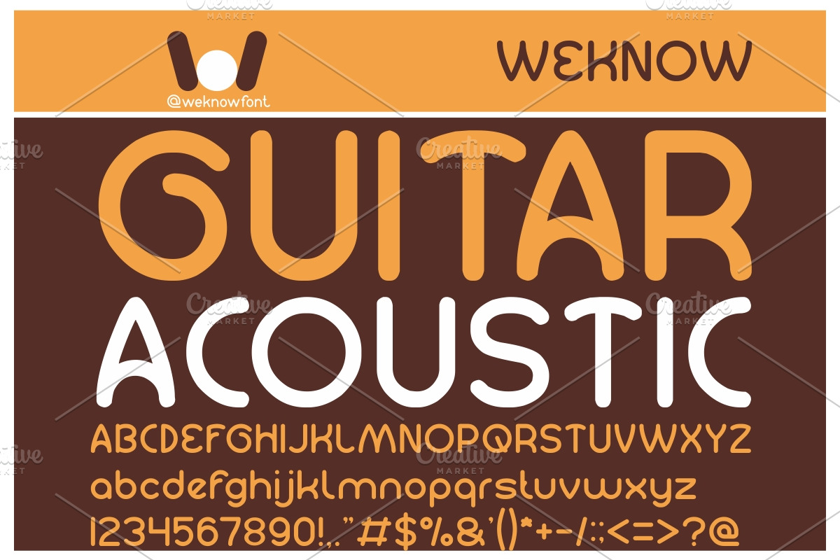 Guitar Acoustic font, a Font by weknow (Photo 1 of 5)