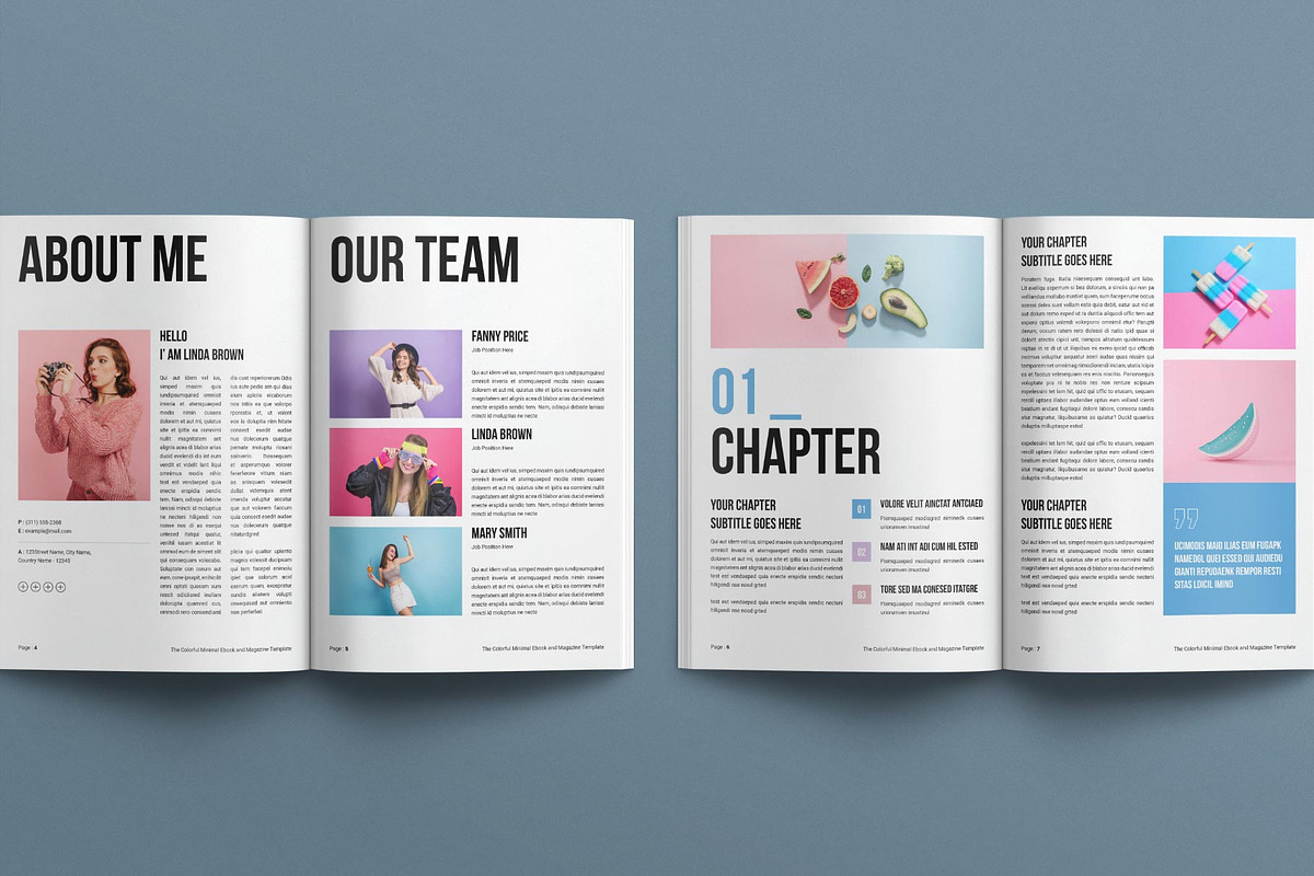 Minimal E-book and Magazine Template, a Magazine Template by E-Type (Photo 3 of 8)