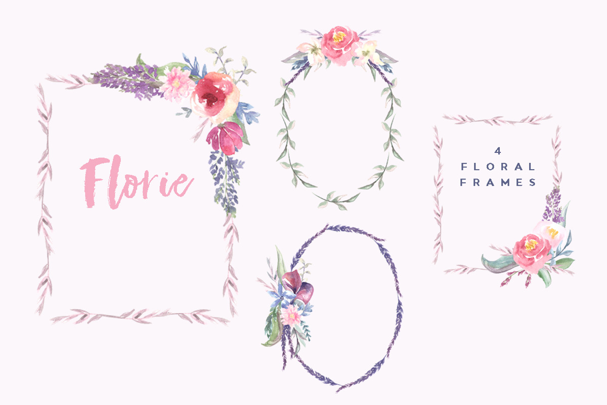Watercolor arrangements, frames, an Illustration by KitsPix (Photo 2 of 4)