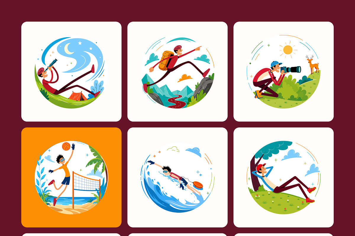 100 Holiday & Outdoor Illustrations, a Seasonal Illustration by Prosymbols (Photo 10 of 11)