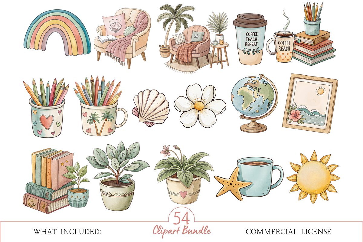 Watercolor Teacher Clipart, a Decorative Illustration by MockupWizard (Photo 3 of 6)