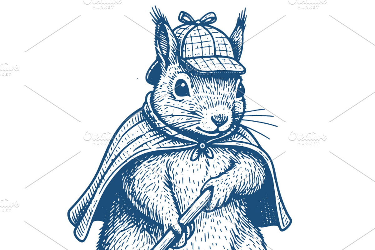 Retro Squirrel Illustrations Set, a Graphic by OneVectorStock (Photo 3 of 4)