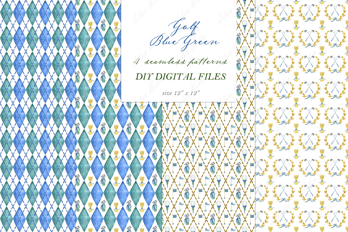 Golf Clipart argyle pattern Retro, an Illustration by LABFcreations (Photo 4 of 4)