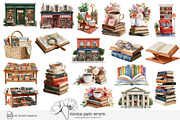 105 book lover clip art, an Object Illustration by Poppy Lane Studio (Thumbnail 10 of 12)