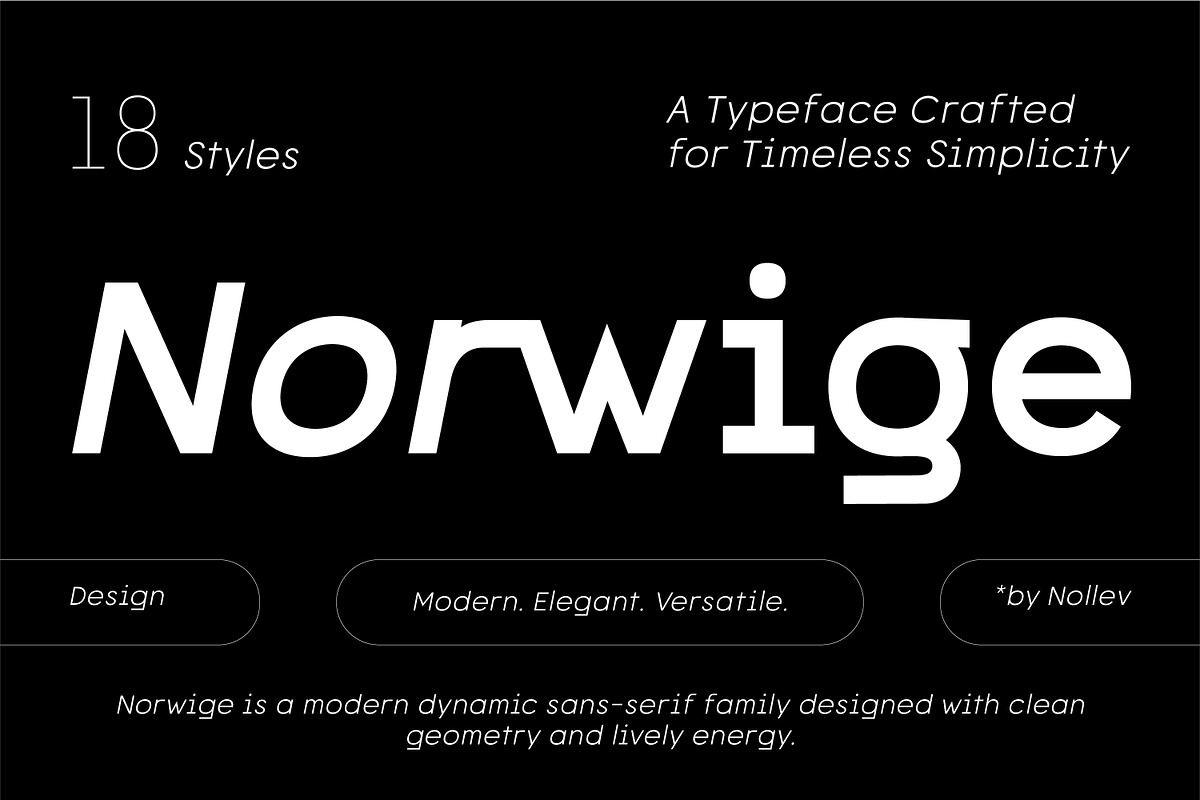 Norwige – Modern Geometric Sans, a Sans Serif Font by Nollev (Photo 1 of 11)
