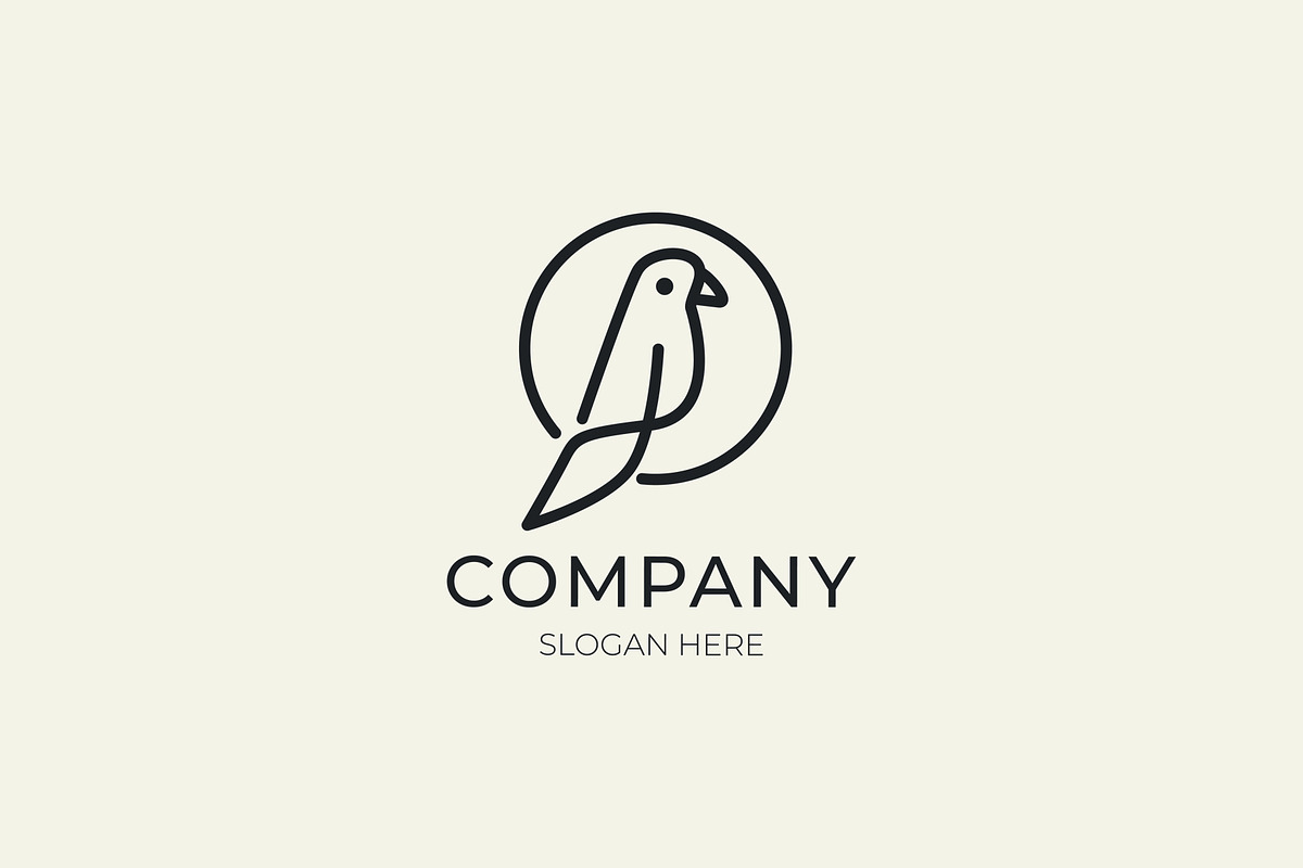 Minimal line art bird logo design, a Branding & Logo Template by Medianeka (Photo 2 of 3)