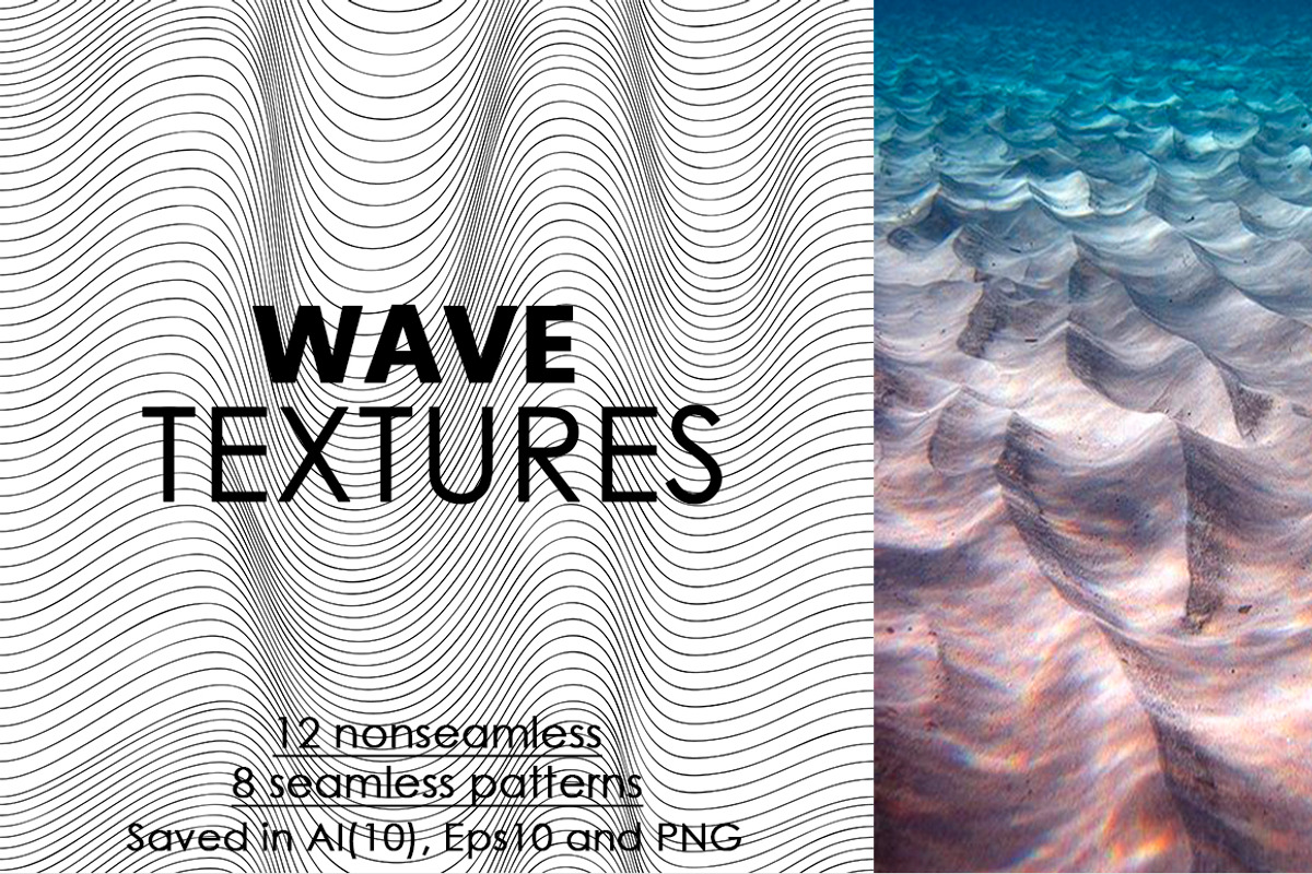20 Wave textures, a Pattern Graphic by Lina_Lisichka (Photo 1 of 6)