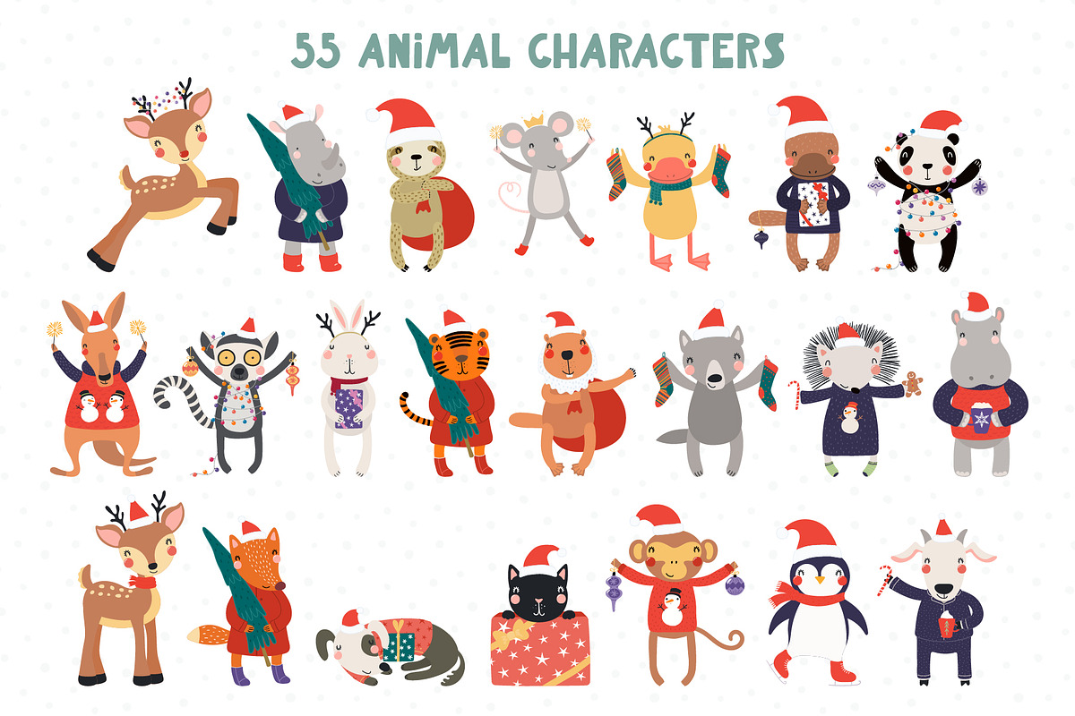Christmas Is Here, Cute Graphics, an Animal Illustration by sceptical cactus (Photo 4 of 16)