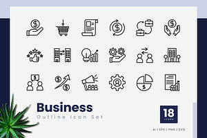 Business Outline Icons, an Outline Icon by Zeer Graphic