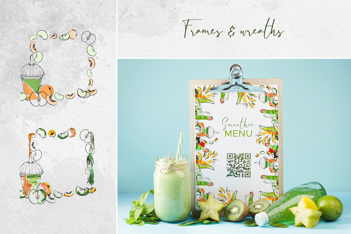 Green detox smoothies, a Food Illustration by MsFlaffy (Photo 9 of 15)