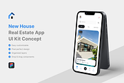 New House - Real Estate App UI Kit, an UI Kit Template by iDoodle Studio (Thumbnail 1 of 4)