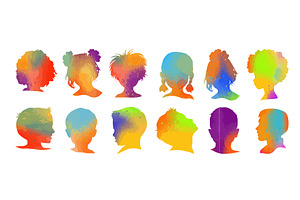 Set of colored silhouettes of people, a Person Illustration by Nenahliadava Design