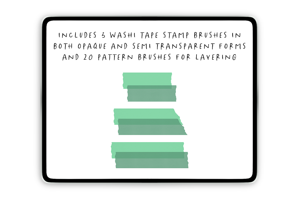 26 Procreate Washi Tape Brush Set, a Brush Add-On by K McCormack Designs (Photo 3 of 3)