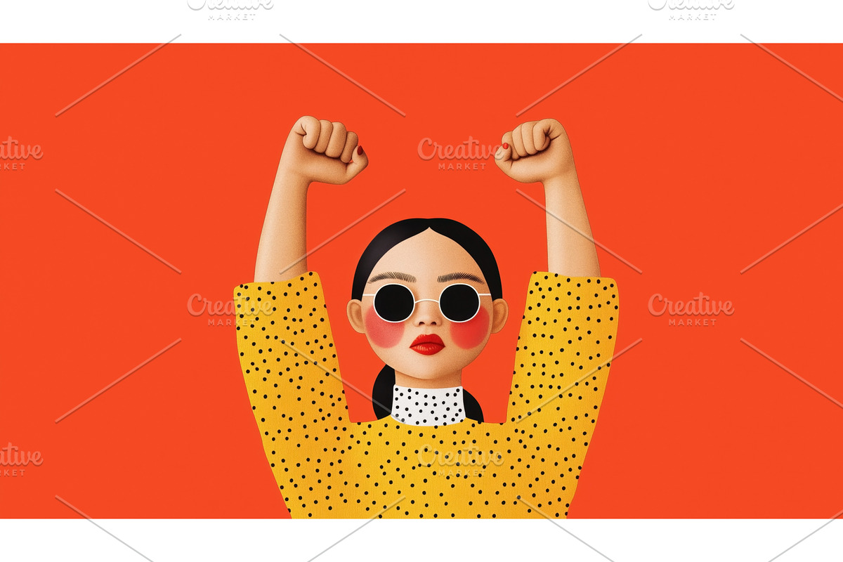 Illustration of an Asian woman, an Object Illustration by Sergey Kotenev