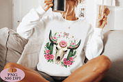 Preppy Cowgirl PNG Floral Cow, an Illustration by Daily.Designs (Thumbnail 4 of 5)