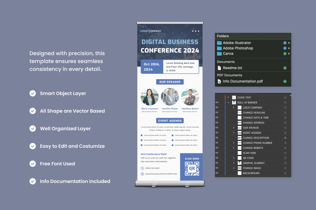 3 Set Business Roll Up Banner, a Stationery Template by trabaskriya (Photo 4 of 4)