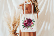 Burgundy Autumn Leaves & Flowers, an Illustration by Libby Wishes (Thumbnail 6 of 7)
