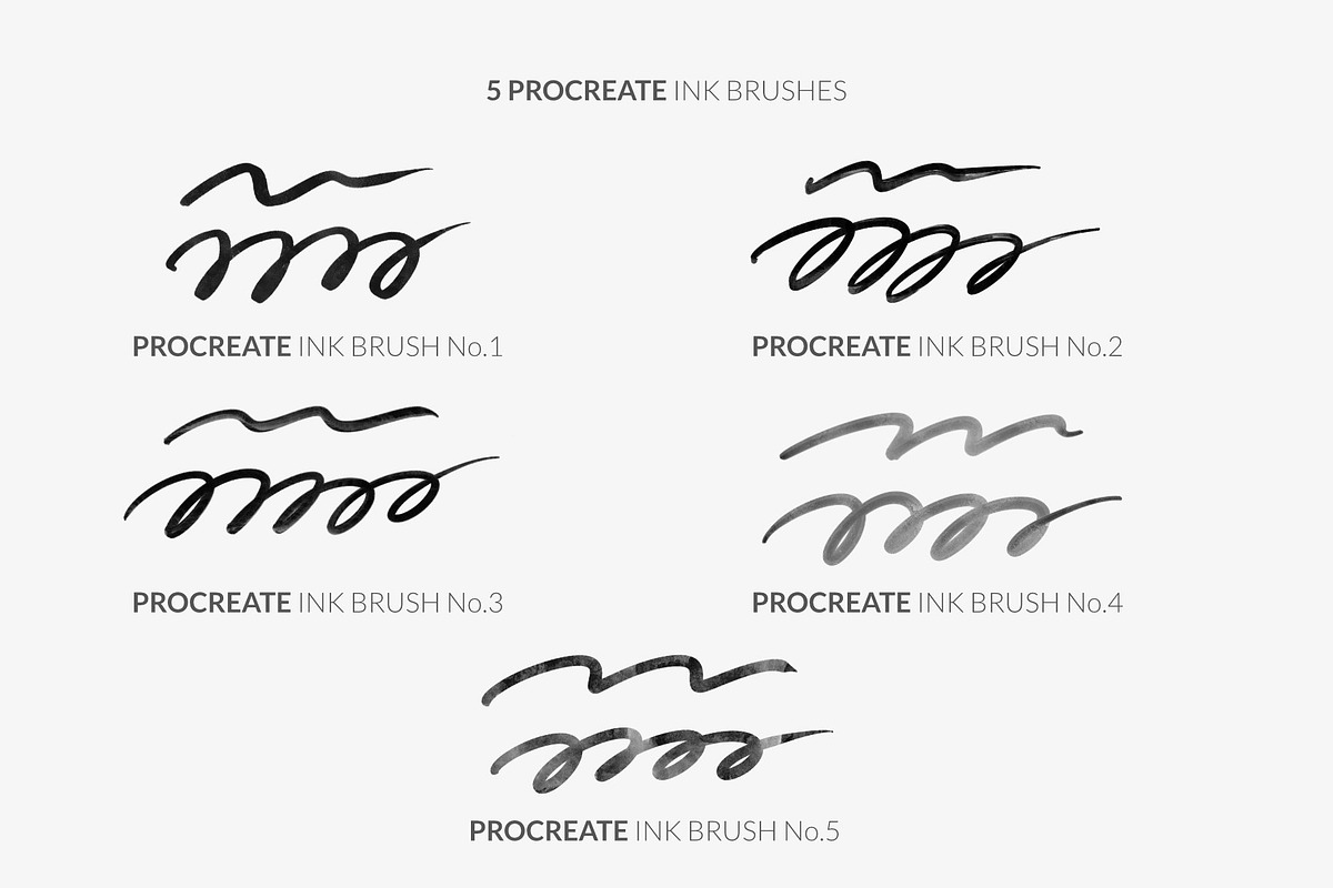 Ink Brushes and Stamps for Procreate, a Brush Add-On by Greek fonts by nantia.co (Photo 3 of 9)