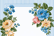 Floral frame creating elegant border design with blooming roses,, an Illustration by Studio ANNA (Thumbnail 1 of 2)