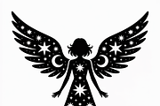 starry angel wings silhouette, an Illustration by Amazin_art (Thumbnail 6 of 21)
