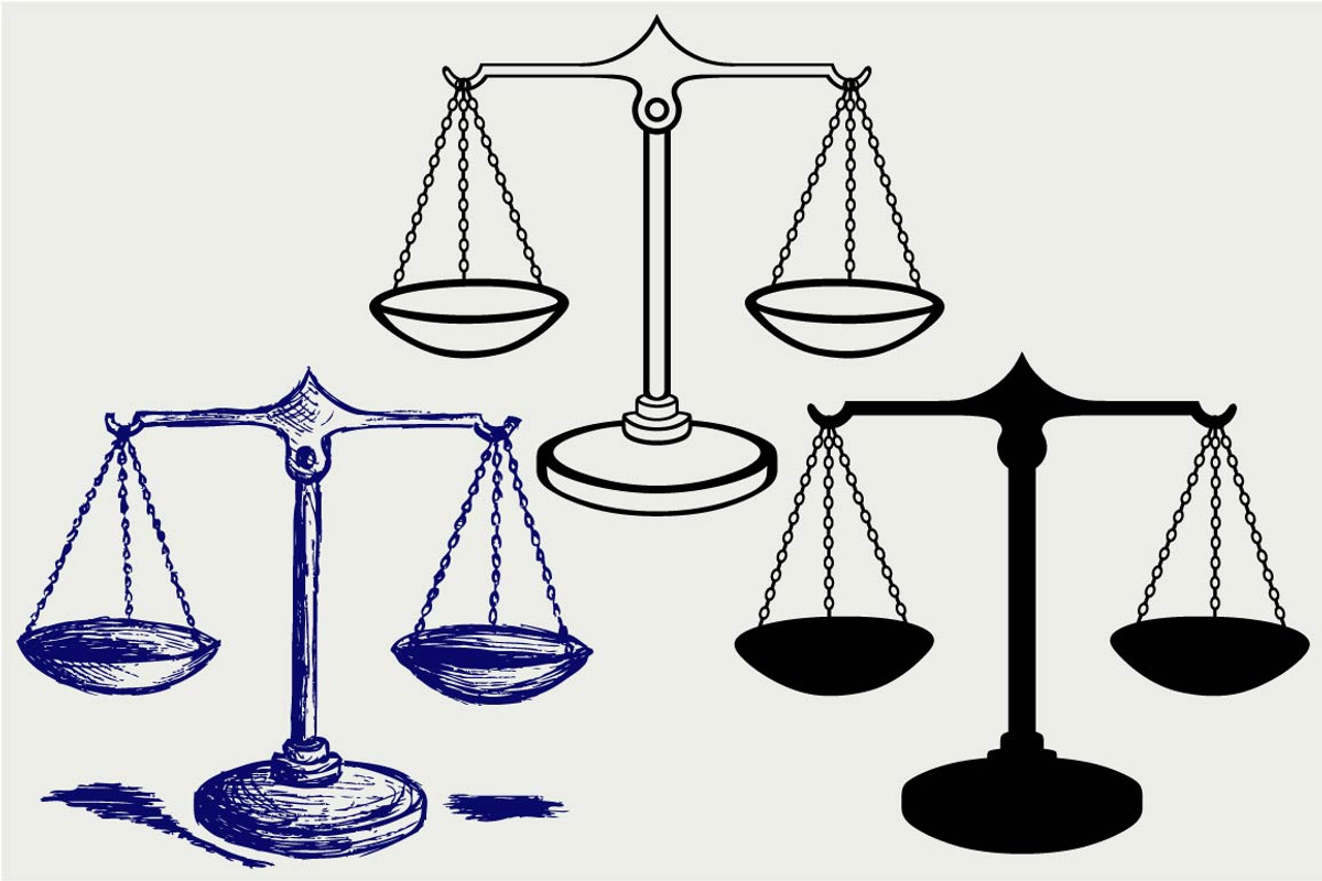 Scales of Justice SVG, an Outline Icon by LineworkStock