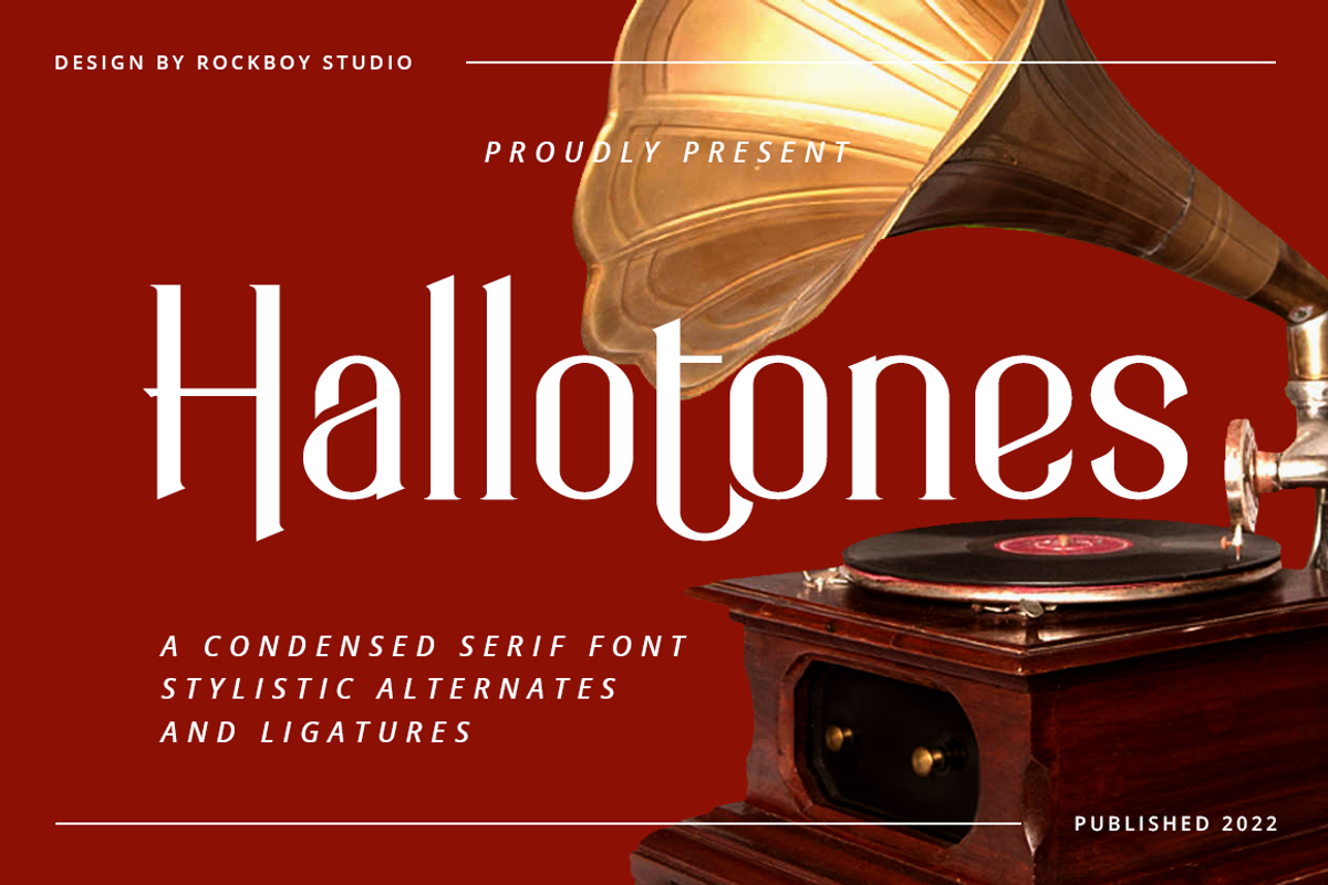 Hallotones - Logo Font, a Serif Font by RockboyStd (Photo 1 of 12)