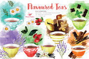 FLAVOURED TEA WATERCOLORS, a Food Illustration by Winged Graphics (Thumbnail 1 of 3)