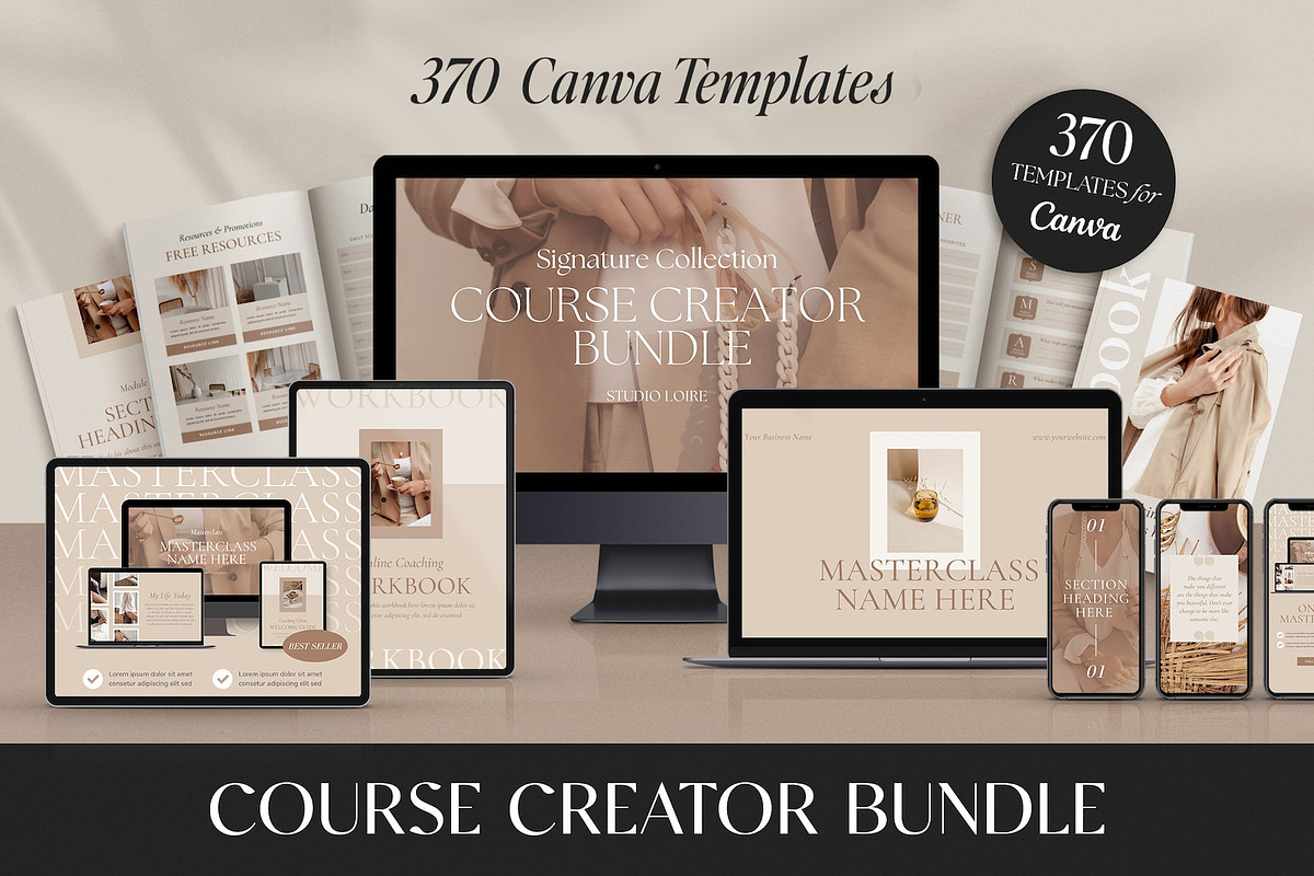 4 in 1 Course Creator Bundle CANVA, a Presentation Template by Studio Loire (Photo 1 of 73)