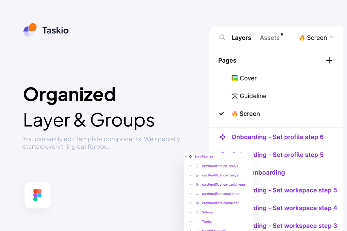 Taskio - Task Management UI KIT, an UI Kit Template by cansaasstudio (Photo 3 of 6)
