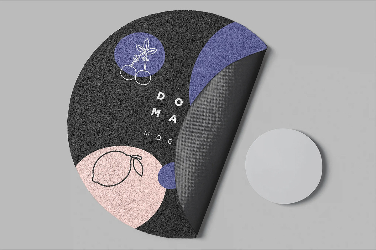 Round Floor Mat Mockups, a Household Mockup by megostudi0 (Photo 5 of 6)