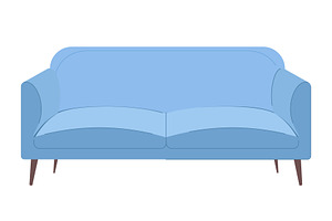 Blue modern sofa, an Object Illustration by Yayasya