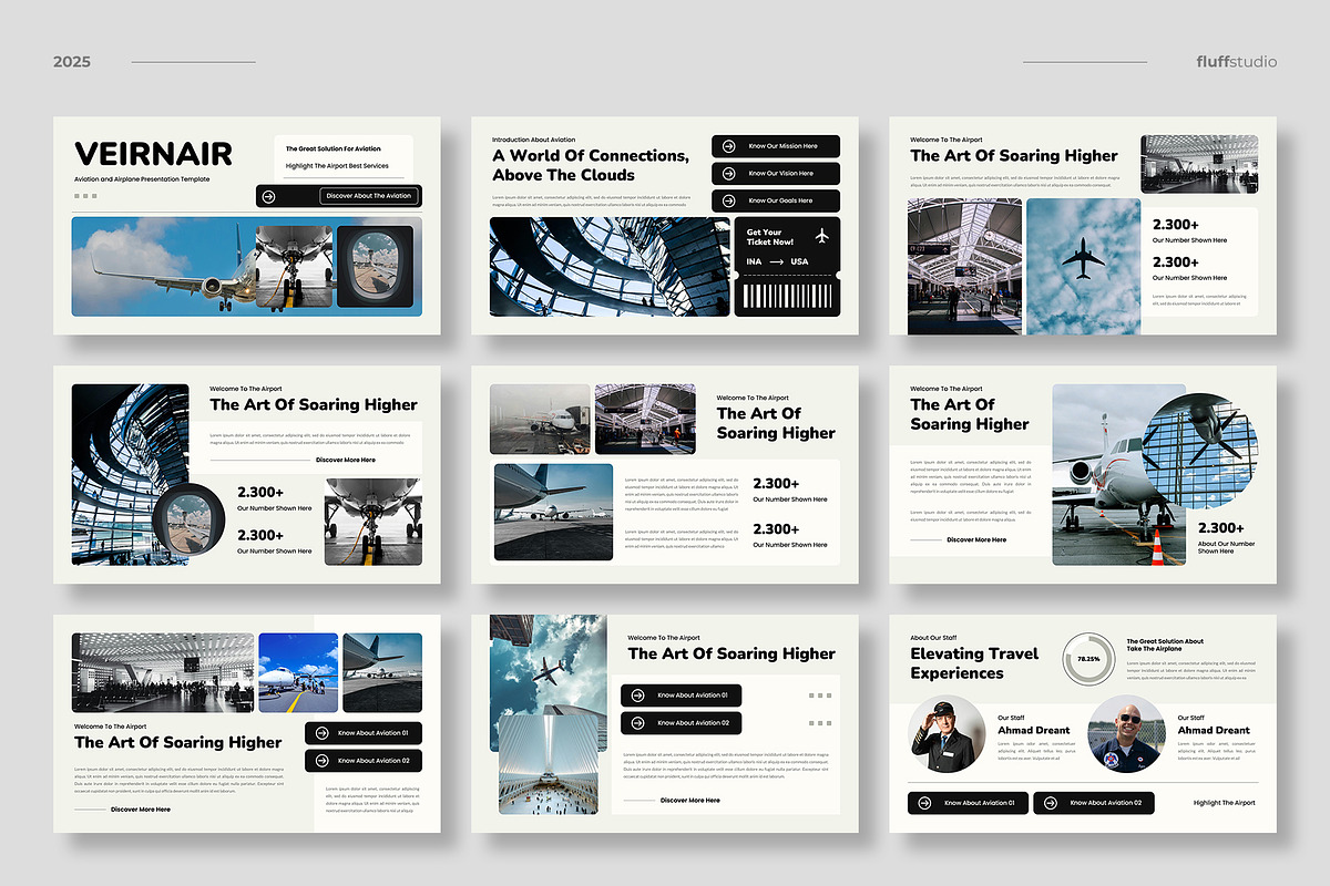 Airline Aviation Powerpoint Template, a Presentation Template by fluffstudio (Photo 2 of 4)