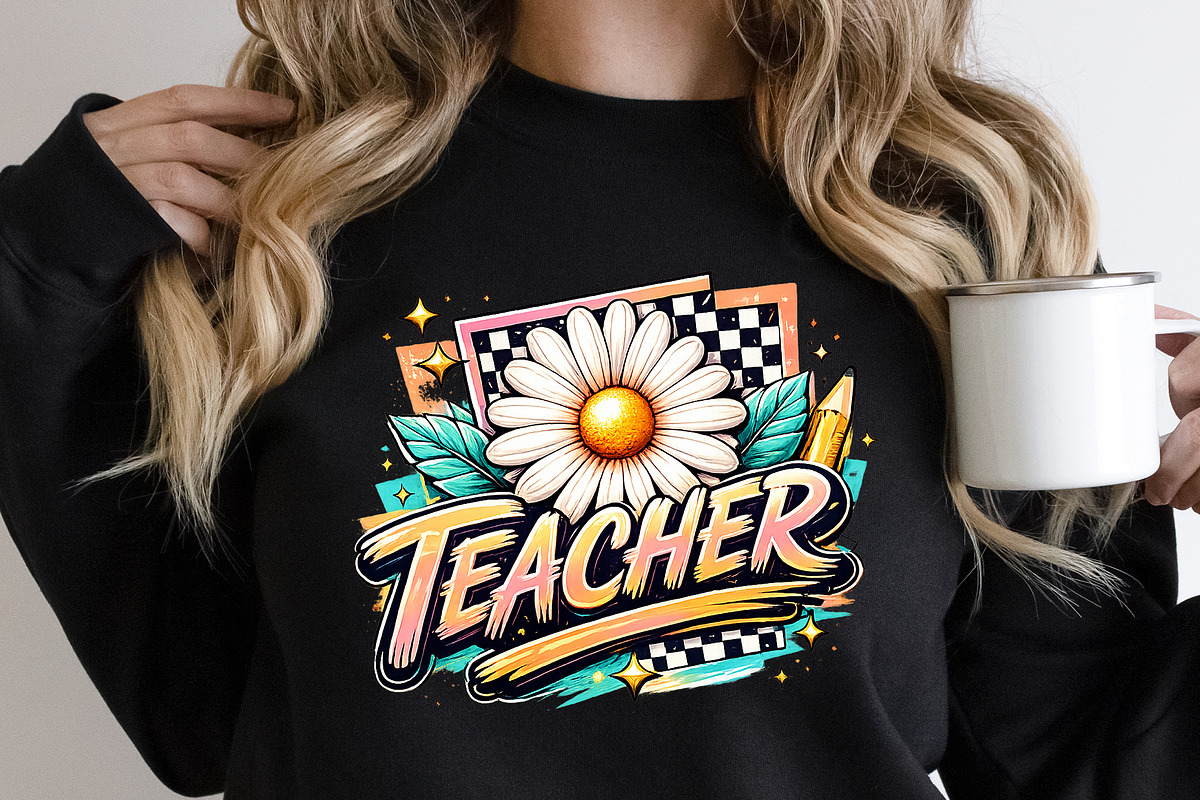 Cute Teacher Daisy Flower PNG, an Object Graphic by Star Graphic Design (Photo 7 of 10)