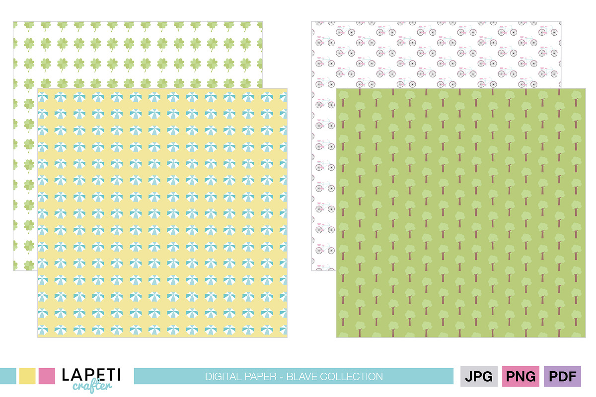 Spring Pastel Digital Paper Pack, a Pattern Graphic by Lapeticrafter (Photo 3 of 5)