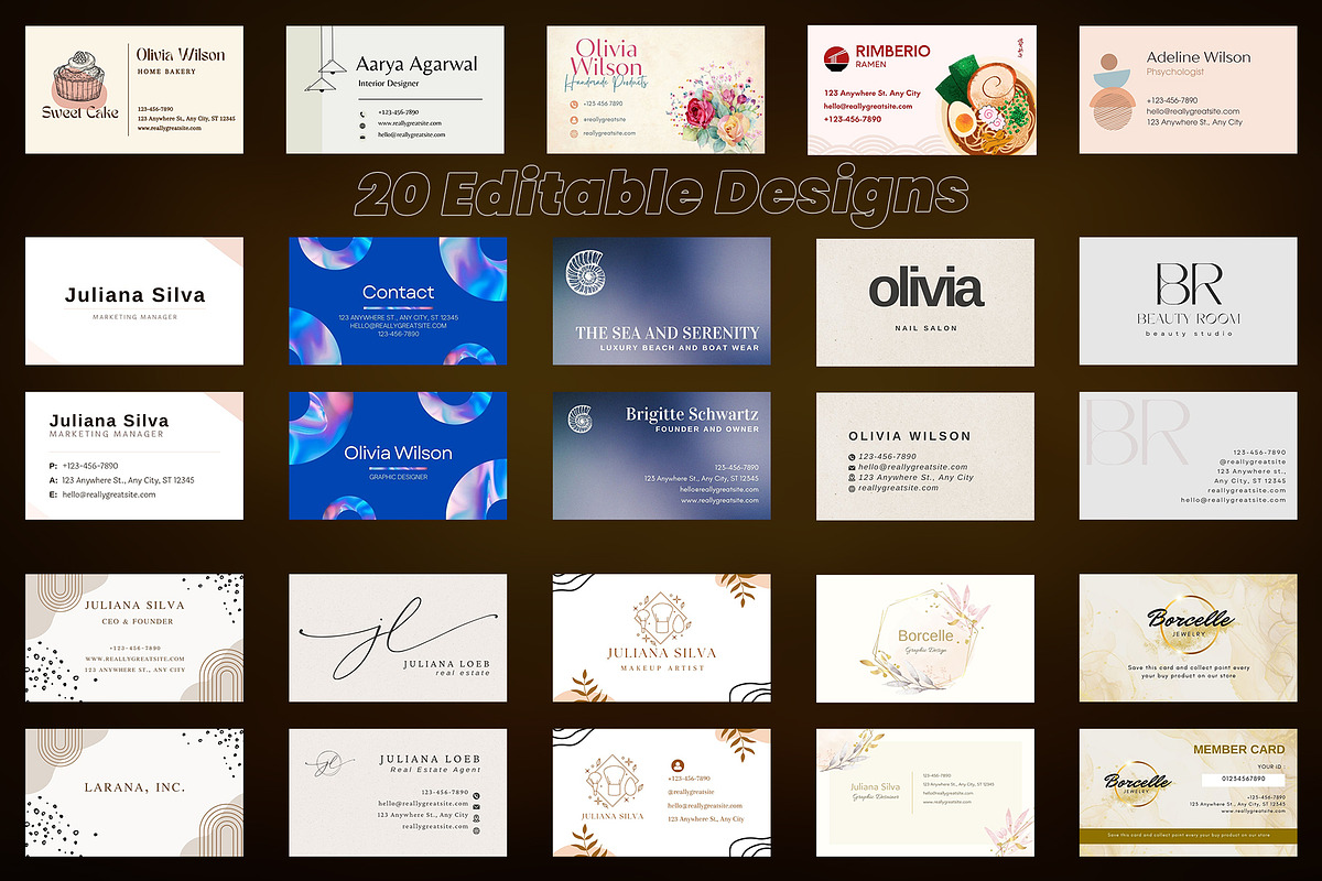 20 Professional Business Card Pack, a Business Card Template by DesignGenix (Photo 3 of 3)
