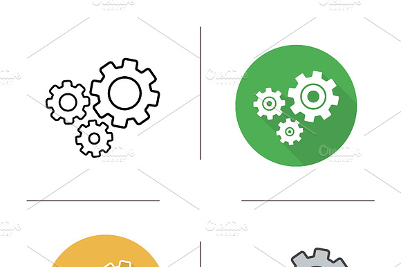 Cogwheels Icons. Vector