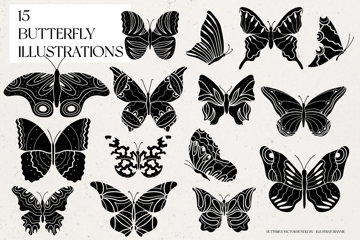 Butterfly Clipart Bundle, an Object Illustration by IllustratorAnnie (Photo 3 of 6)