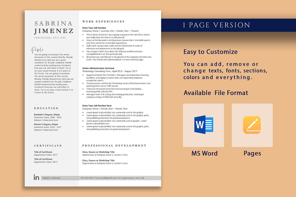 Professional Resume Template Pack, a Resume Template by VictoriousVita (Photo 2 of 8)