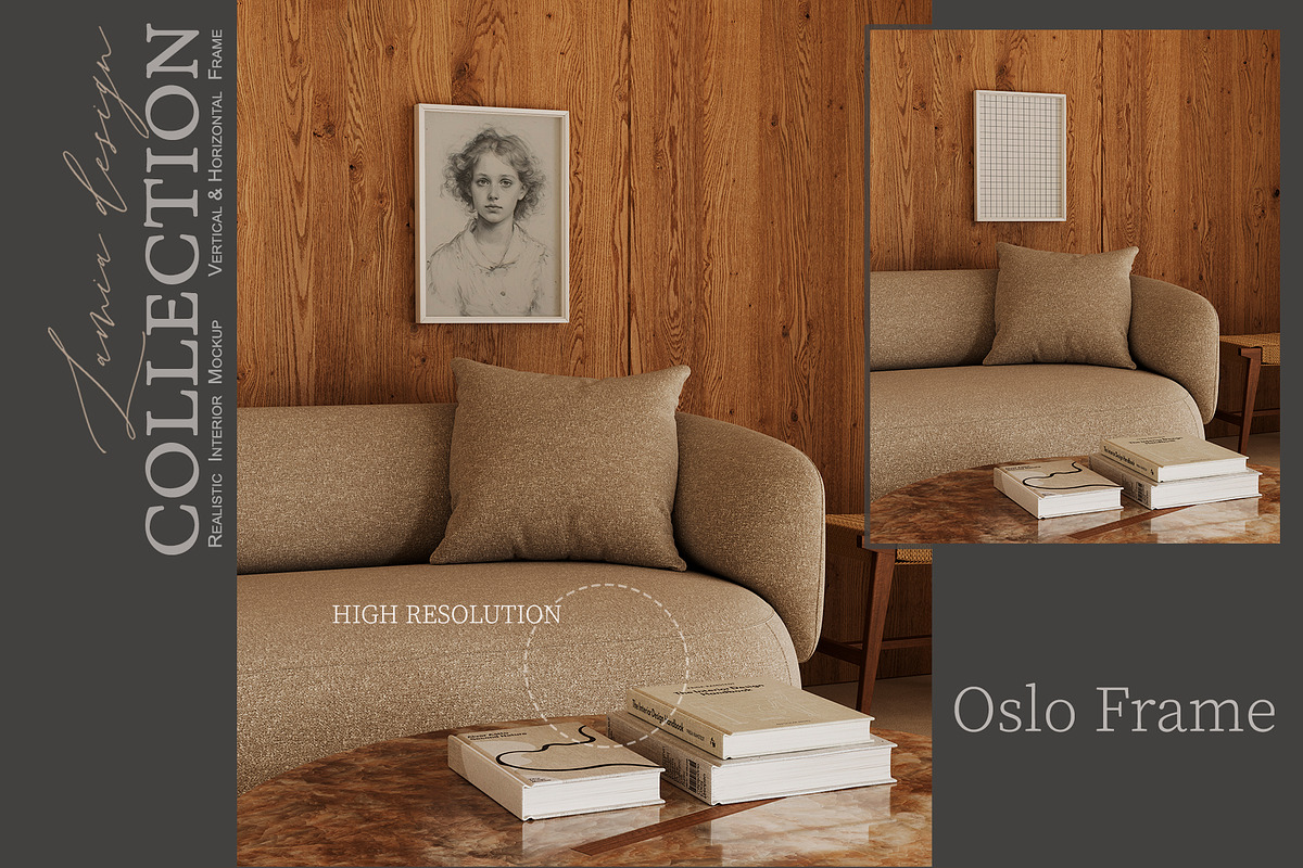 Oslo Japandi Wood Frame Mockup, a Household Mockup by LAMIA DESIGN (Photo 6 of 18)