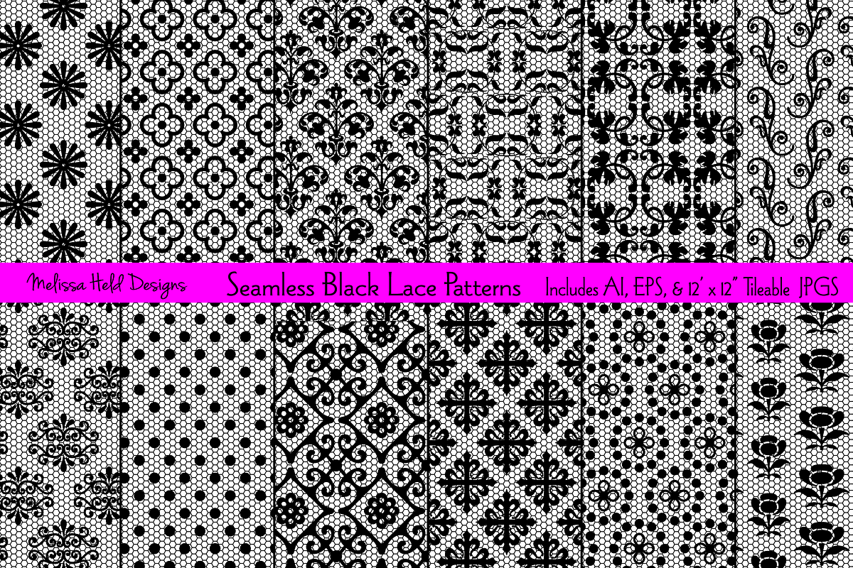 Seamless Black Lace Patterns